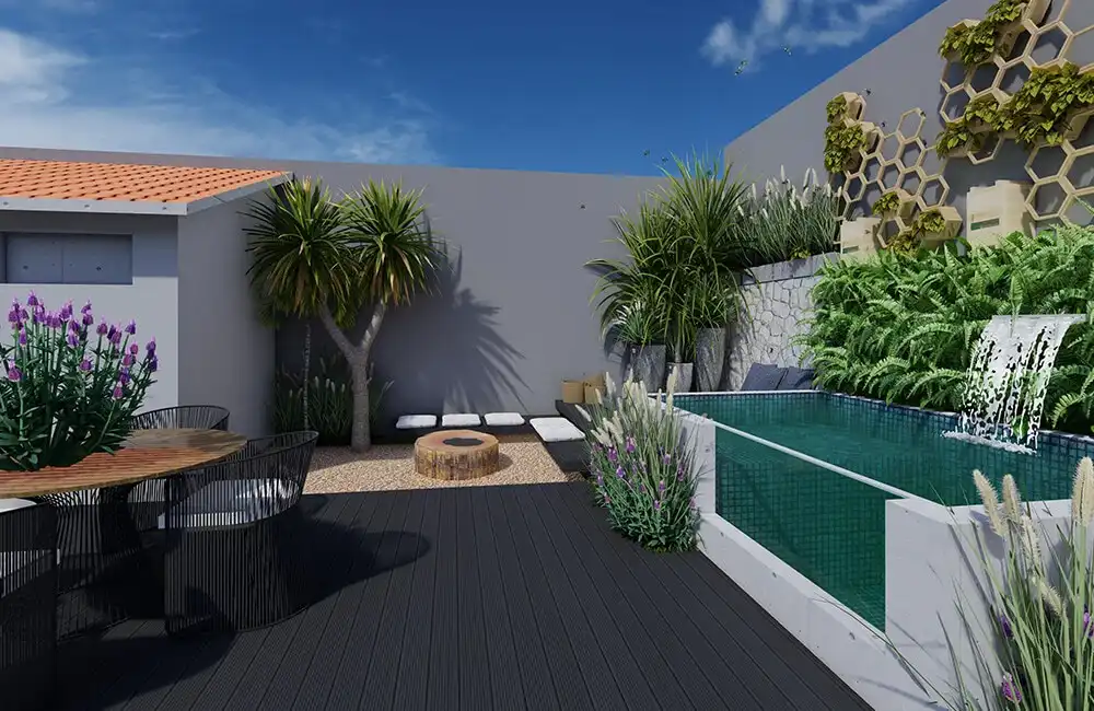 Espaço Fogueira para Piscina