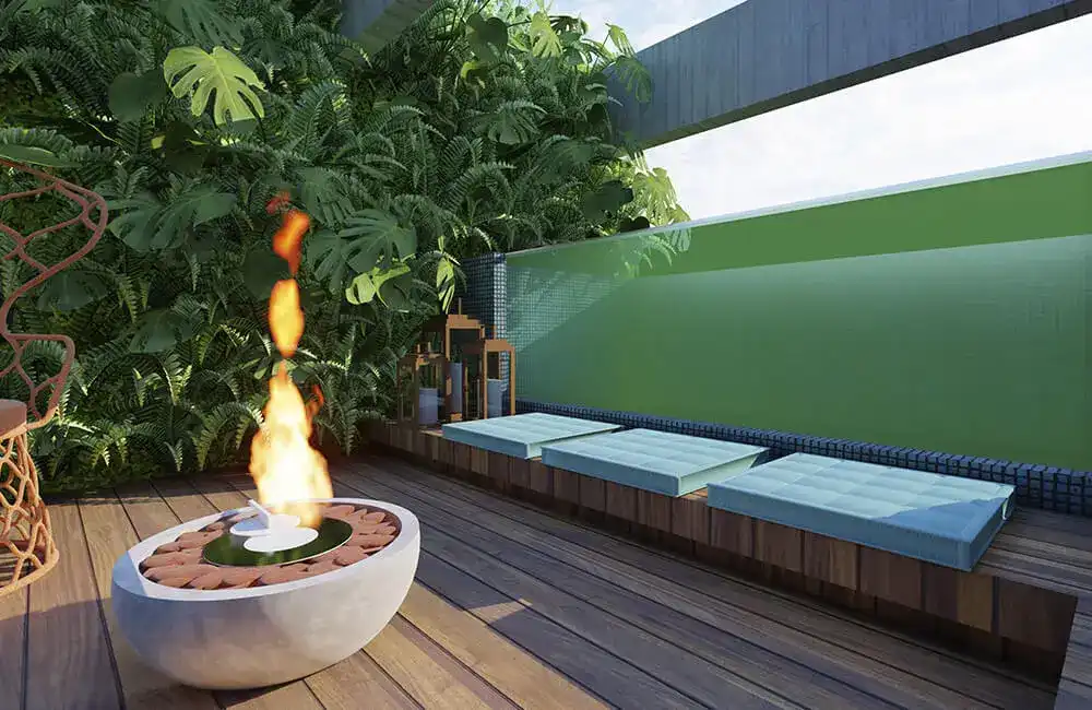 Espaço Fogueira na Piscina