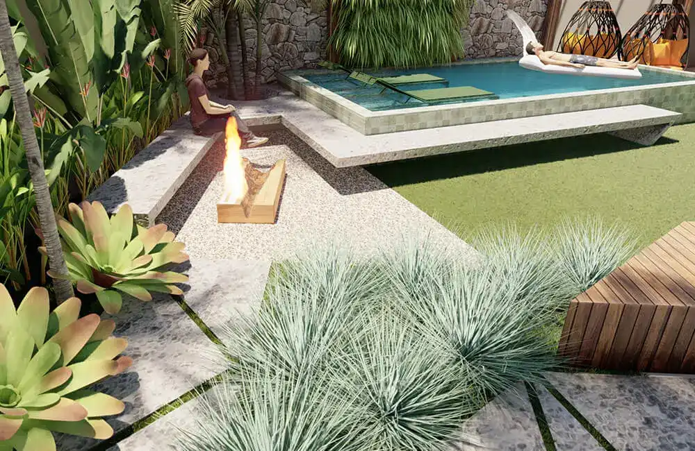 Espaço Fogueira Jardim com Piscina