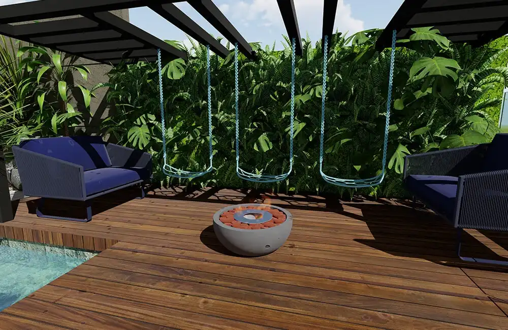 Pergolado Decorado com Jardim Vertical