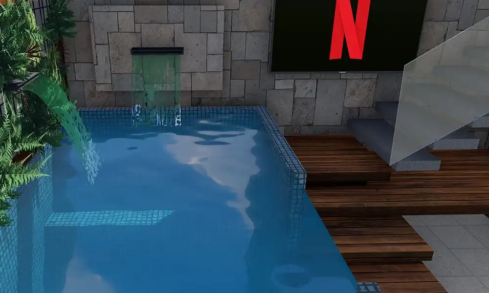 piscina indoor com vidro