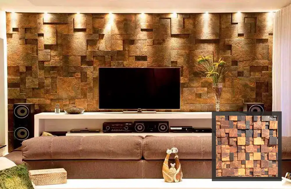 Revestimento de pedras naturais 47 Pedra Ferro Revestimentos de Parede