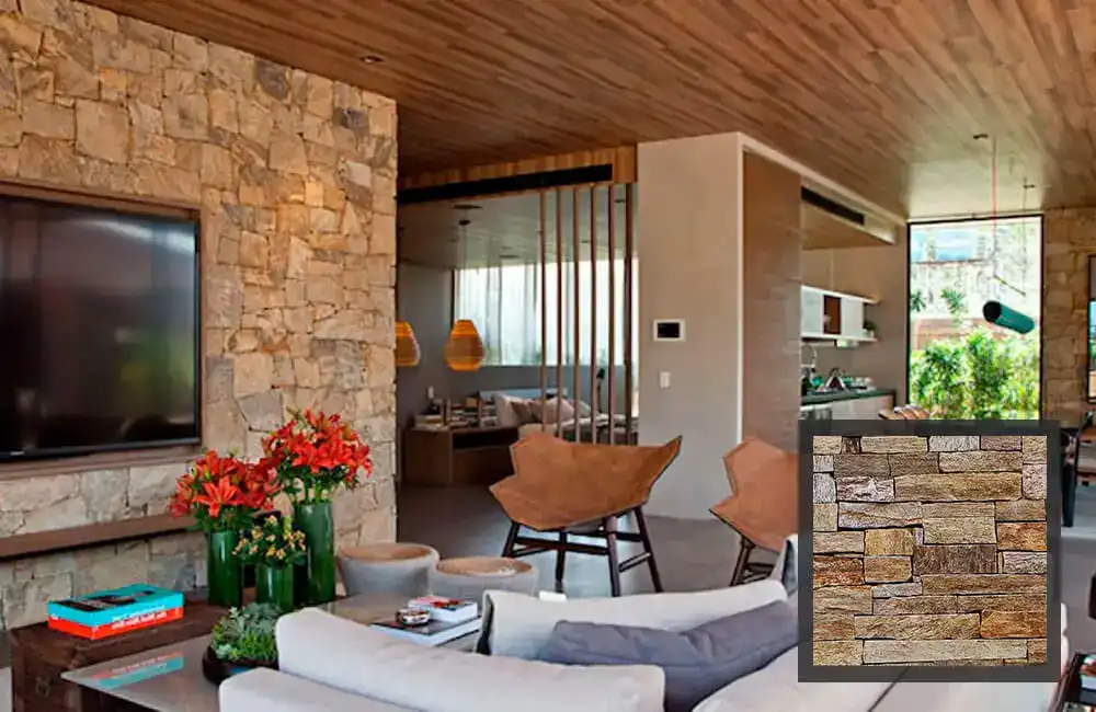 Revestimento de pedras naturais 52 Pedra Madeira Revestimentos