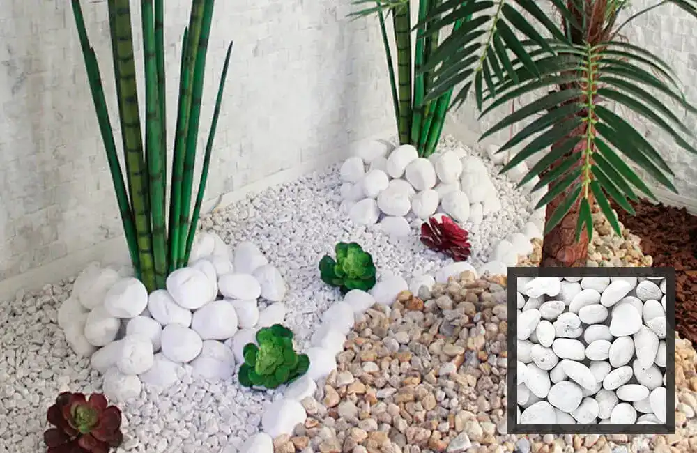 Revestimento de pedras naturais 46 Pedras Seixos Revestimento de Jardim