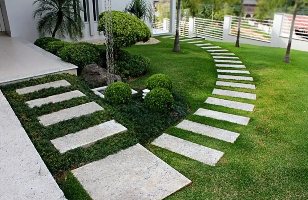 Caminhos com Placas de Mármore para jardins 