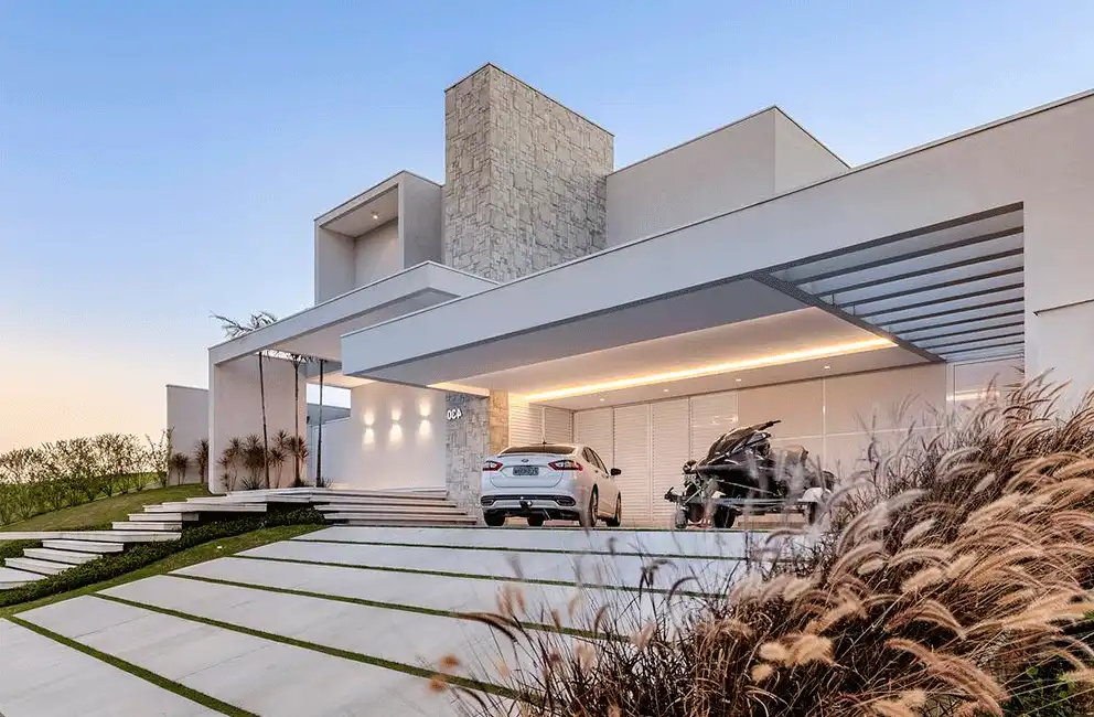 Pergolado Garagem de Concreto com para Carros