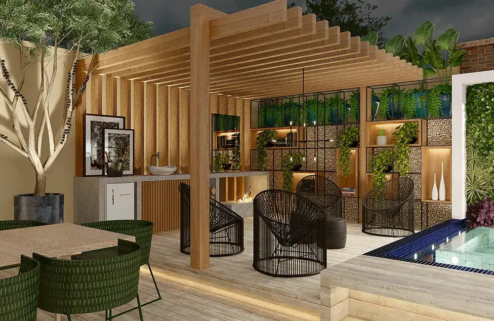 Pergolado com Piscina: +37 Fotos e Ideias para Inspirar 79 Pergolado Piscina no Inverno