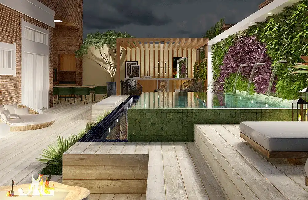 Piscina de Concreto: Como Fazer? Projetos e Modelos +39 Fotos 101 Piscina de Cimento com Borda Infinita elevada