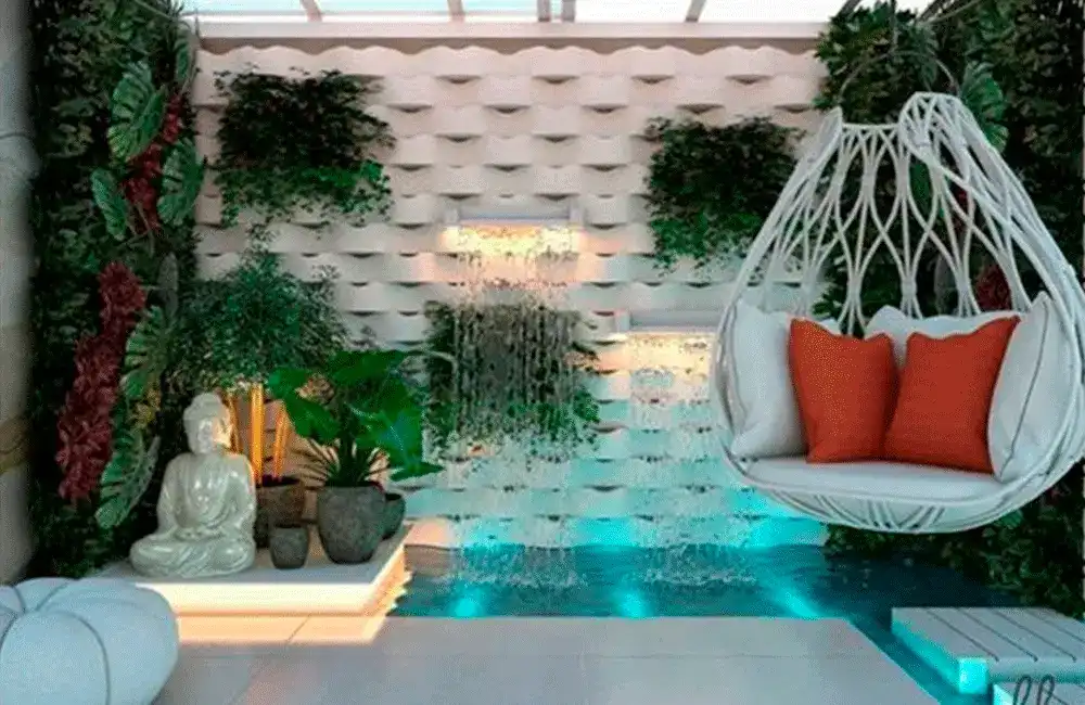 piscina com luminotécnico