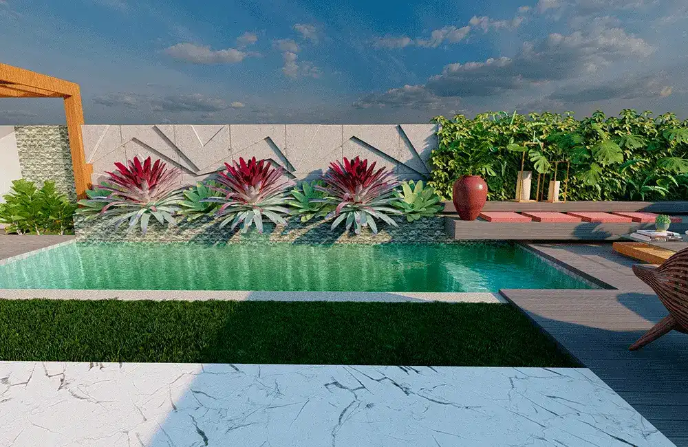 plantas no projeto da area de lazer 