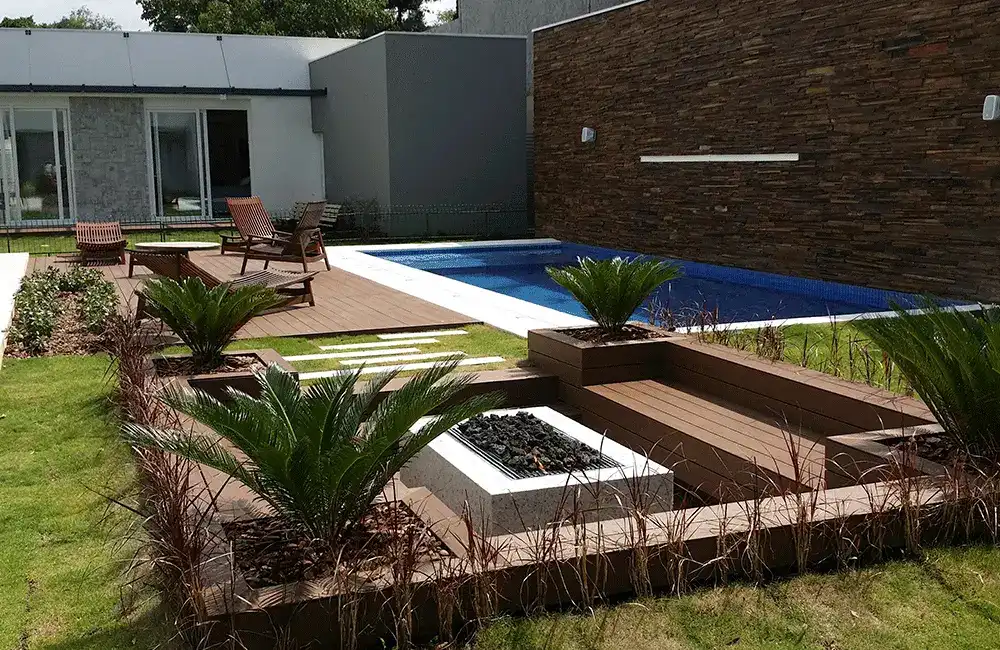 area de lazer completa com piscina