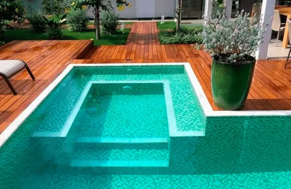 piscina de vinil com bancos para hidromassagem