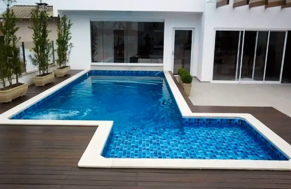 espaço gourmet com piscina de vinil