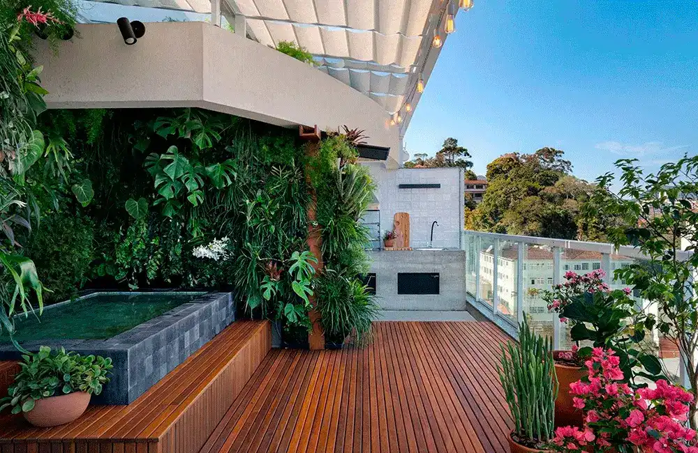 varanda piso piscina