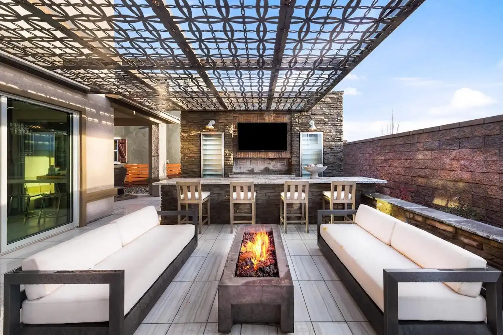 pergolado com churrasqueira 