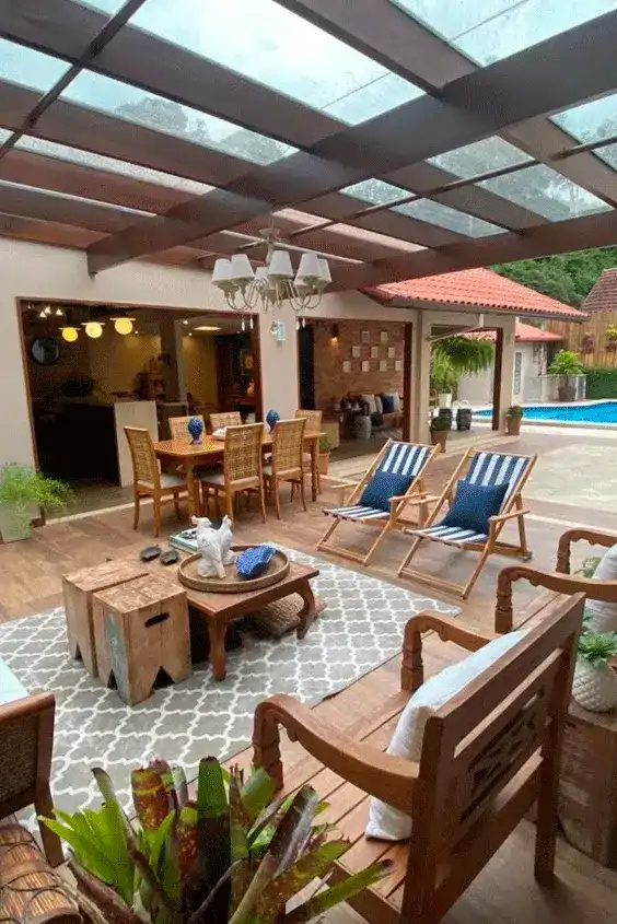 area externa com pergolado