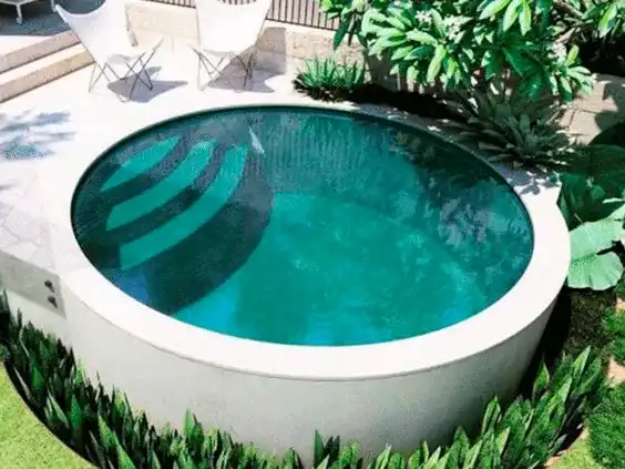 Piscina Redonda: Dicas, Vantagens +40 Fotos para Inspirar 116 piscina redonda com degraus