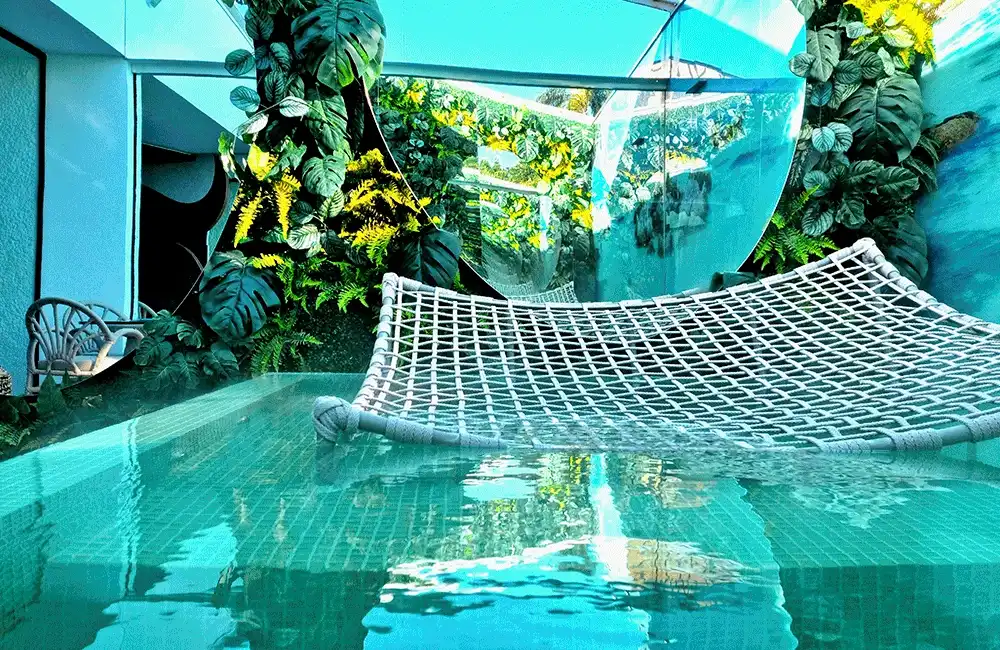 pedras ideais na piscina infinita 