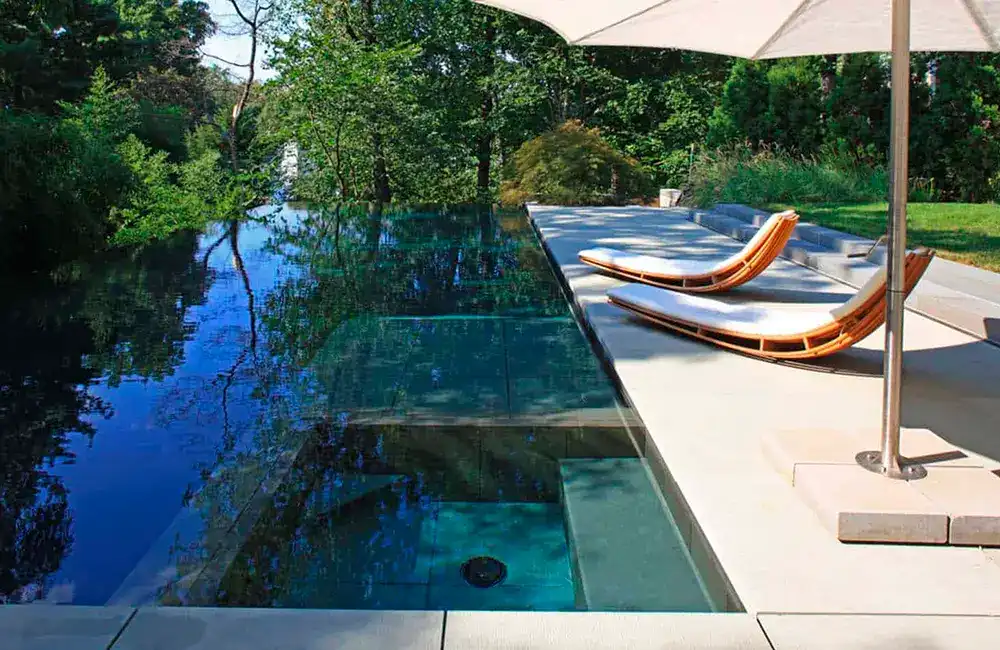 paisagismo piscina com borda infinita 