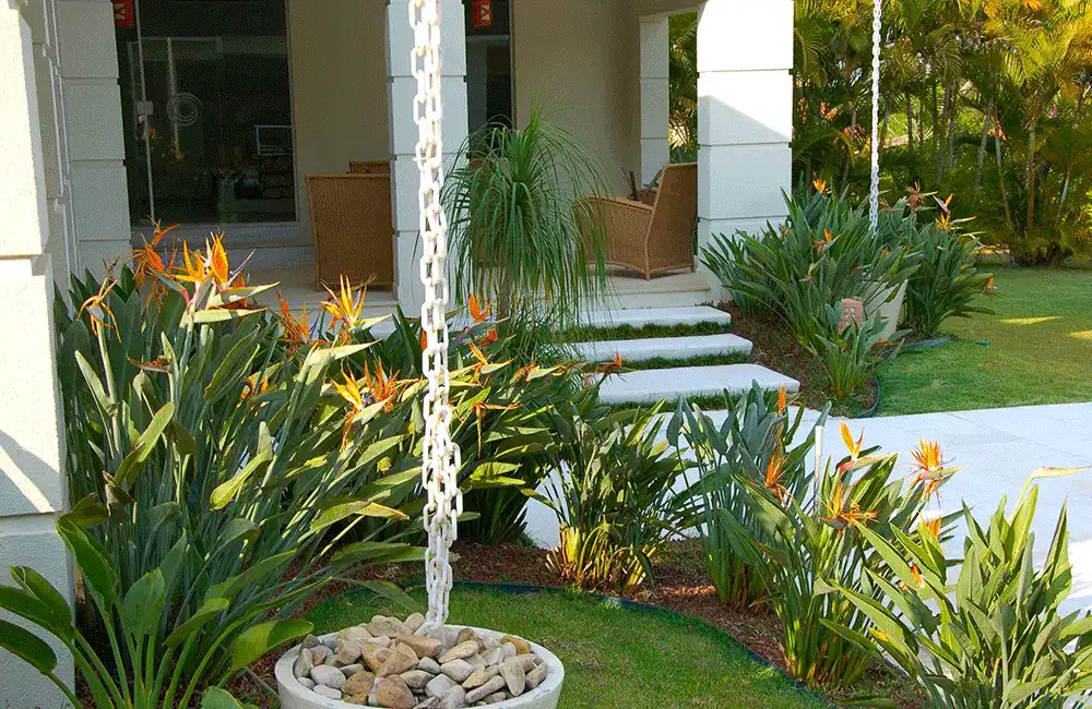 pequeno jardim decorado com plantas