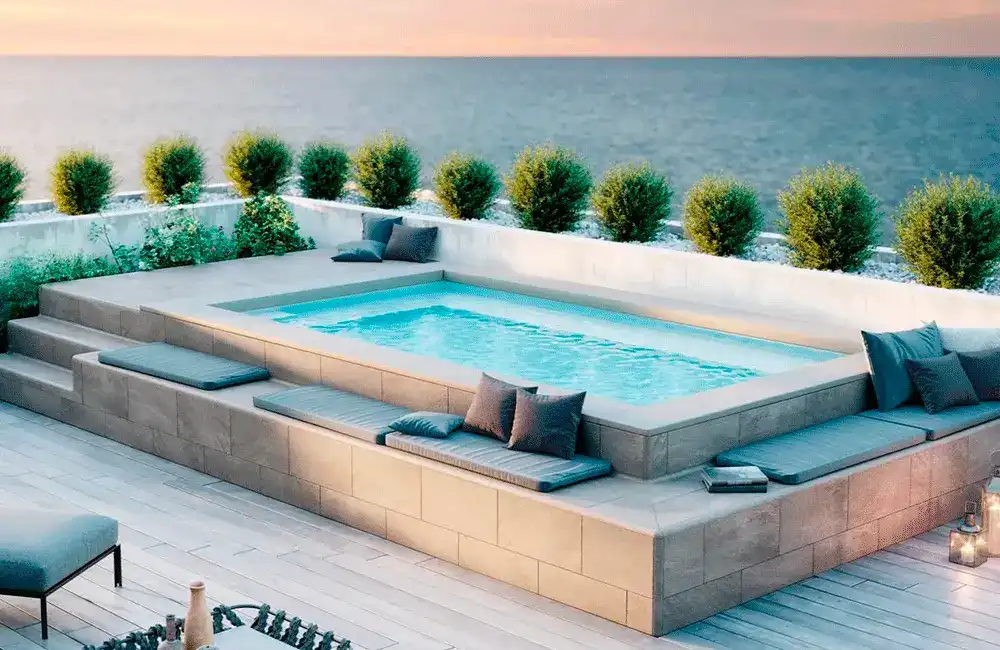 piscina elevada com hidro