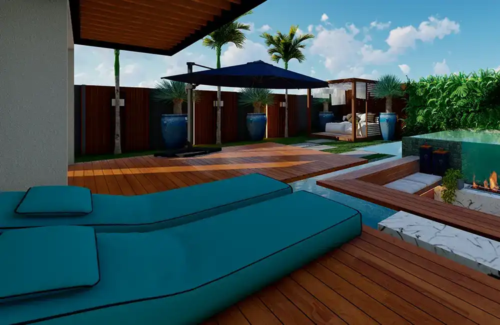 mobiliarios confotavel para area de lazer de tamanho pequeno 