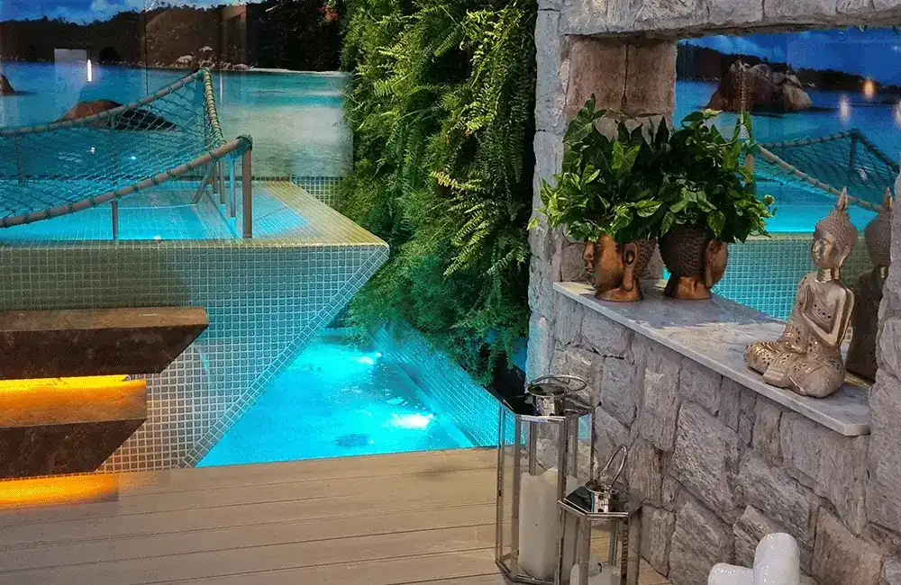 ambiente romantico na area de lazer