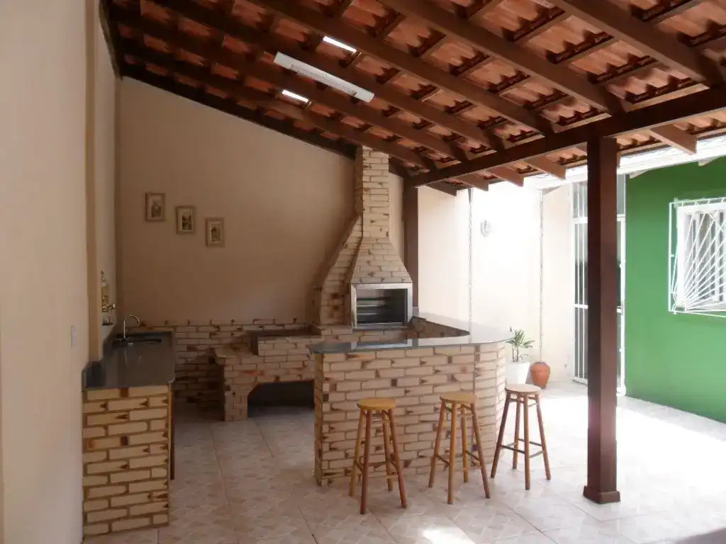 Quiosque Com Churrasqueira: +55 fotos para inspirar seu espaço rústico ou pequeno 133 churrasqueira dentro do quiosque