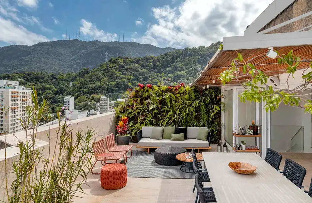 area no terraço decorada