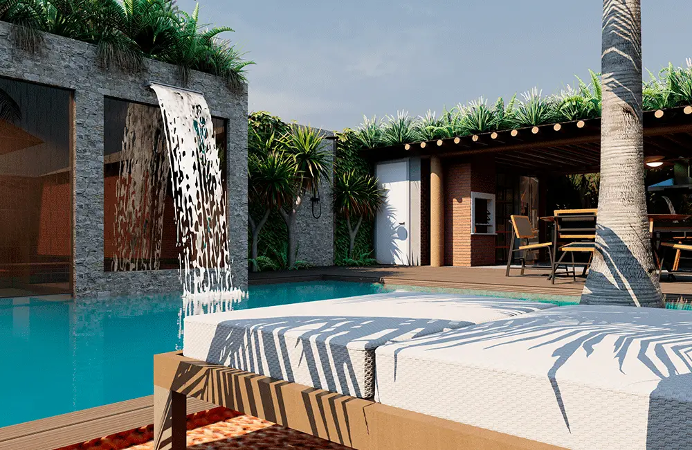 móveis para área da piscina