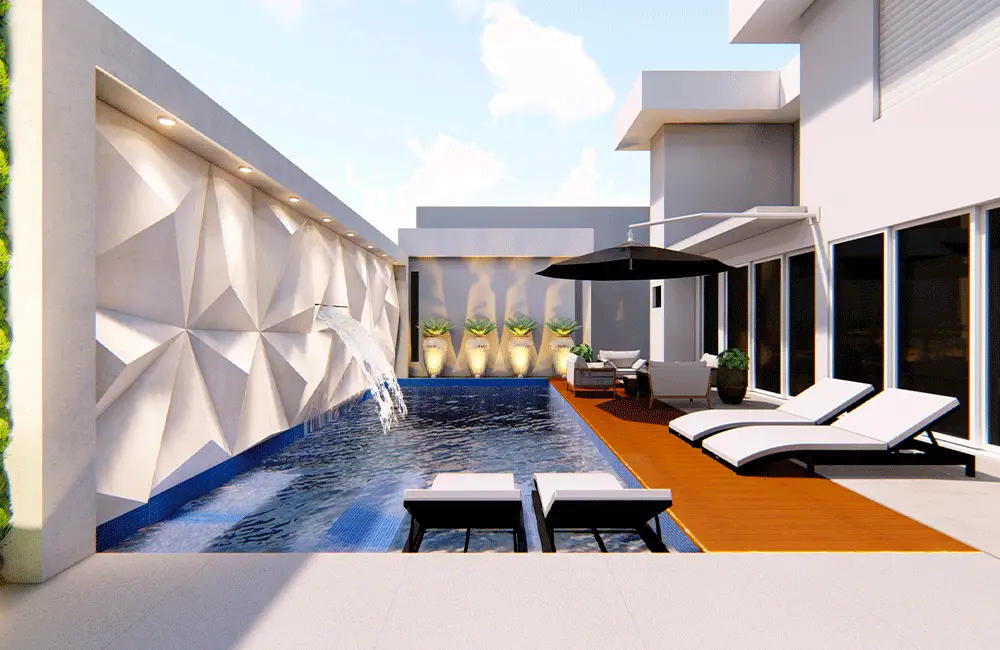 otimização de espaço com piscina pequena