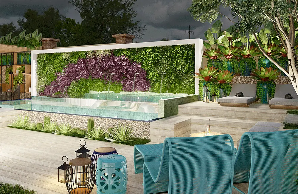 cama externa estilo esperguiçadeira para piscina