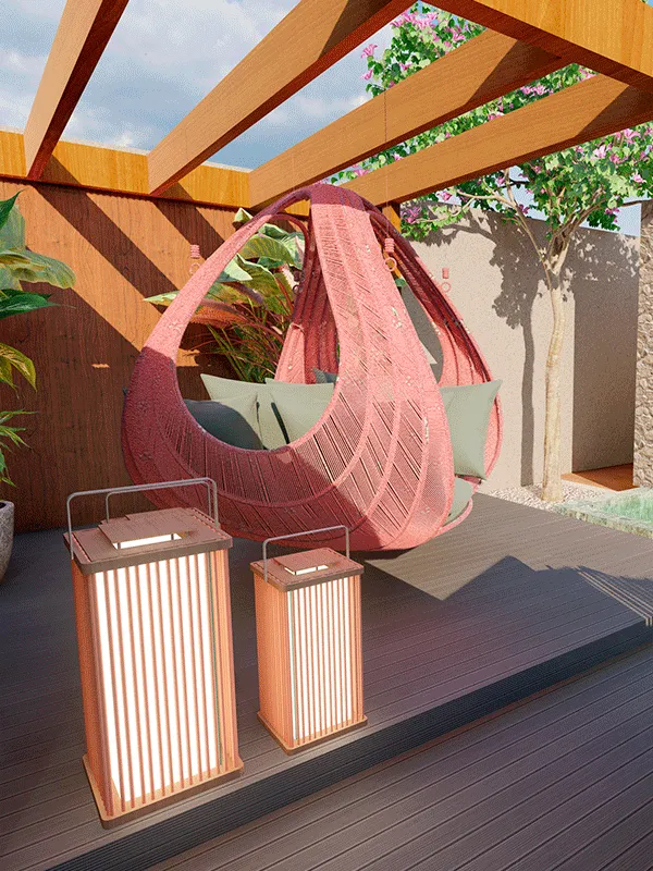 balnça de corda nautica rosa 