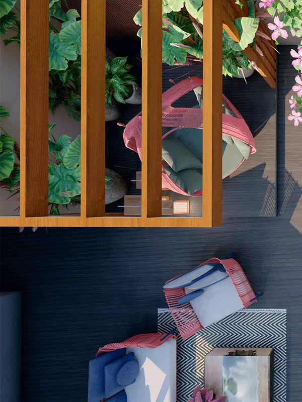 pergolado para jardim com deck de madeira ecológica