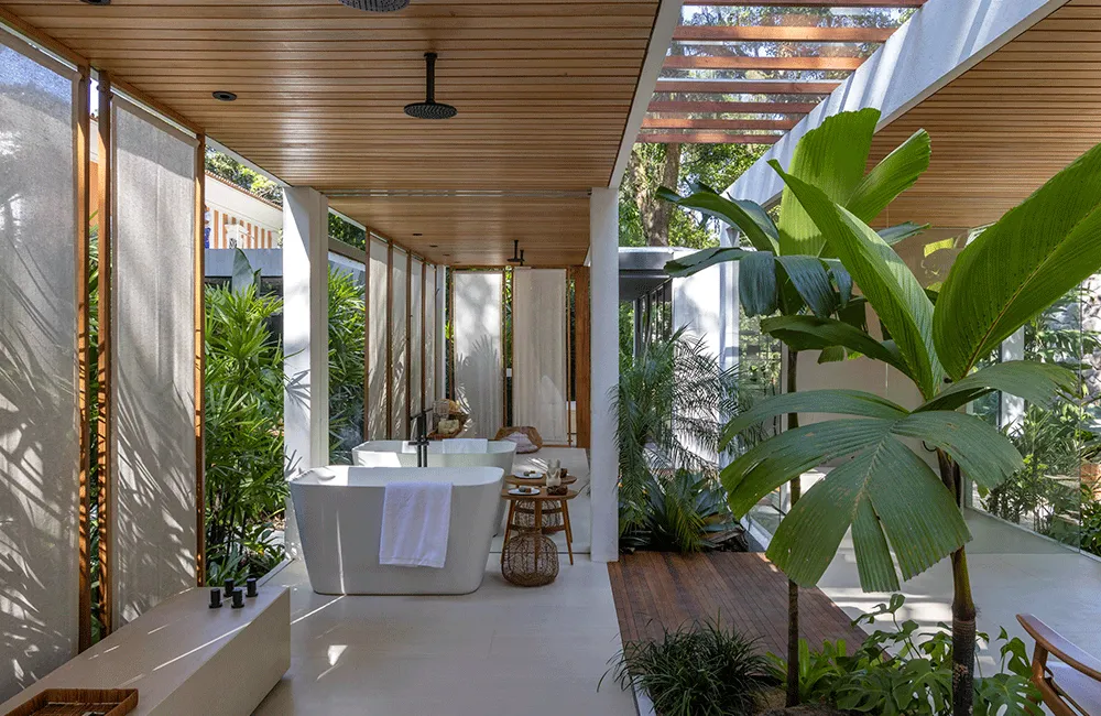 jardim relante com plantas 