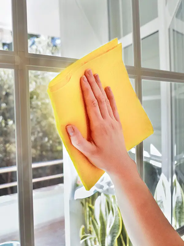 limpeza sem produtos, apenas com pano 
