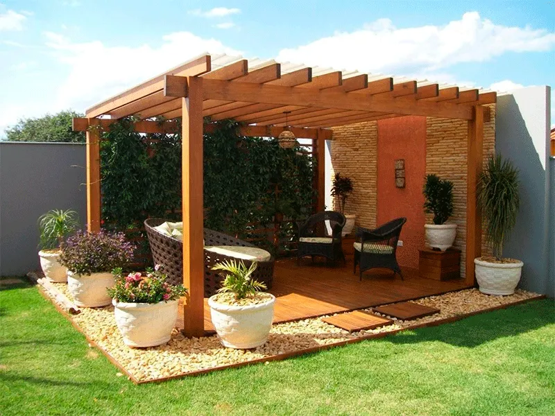 pergolado simples jardim