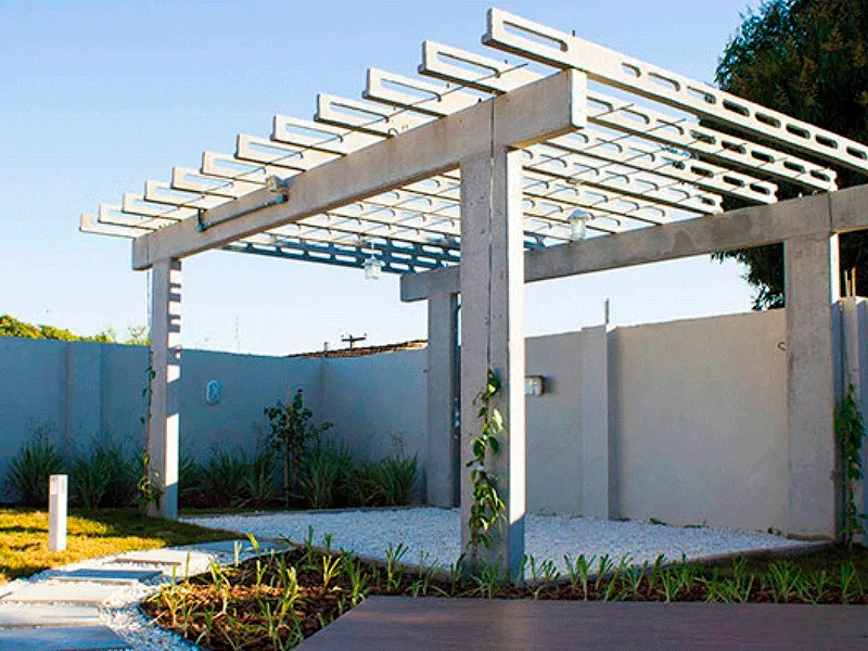 concreto com plantas