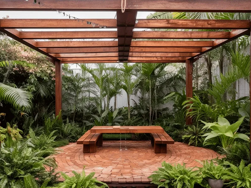 espaço com pergola quintal