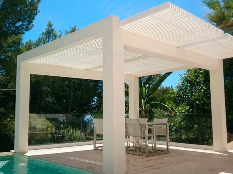 pergolado branco inovação moderna