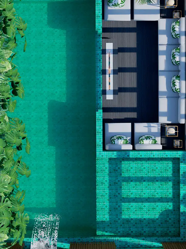 cores que deixam o projeto diferenciado para piscina