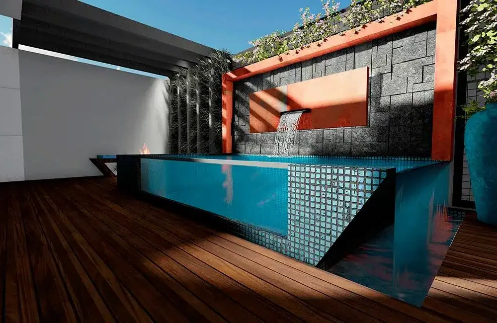piscina com borda infinita