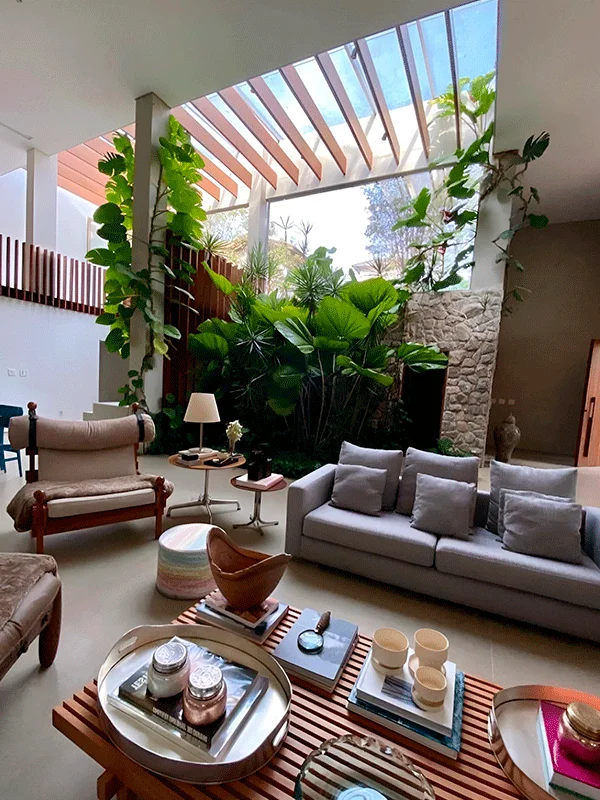 sala com jardim de inverno