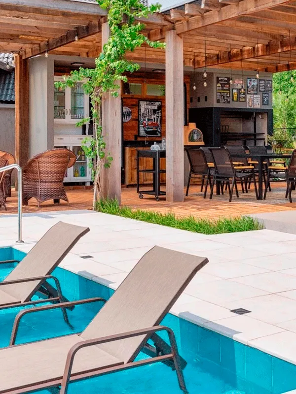 área gourmet com pergolado