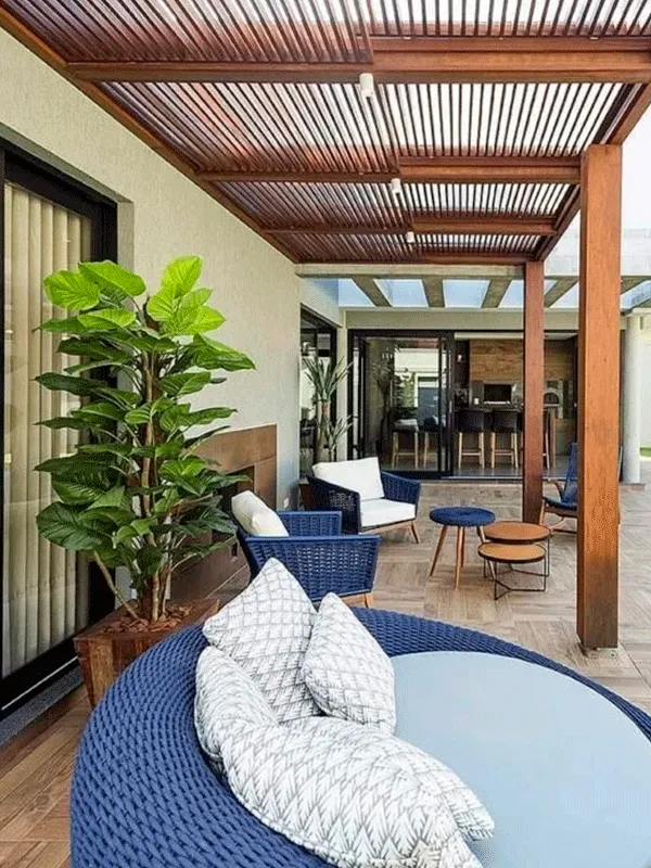 Decoração de terraço, Interiores de casas, Pérgula