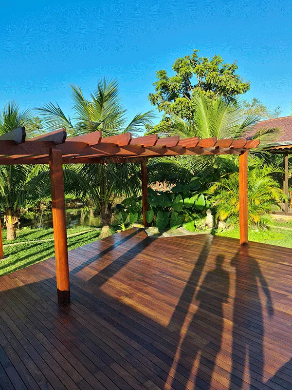 pergolado e paisagem do jardim