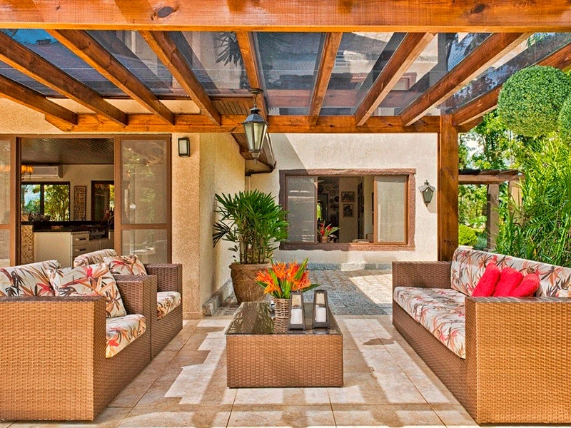 construção do pergolado de madeira