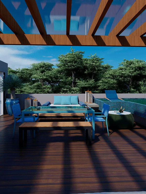 cobertura de acrilico para pergolado