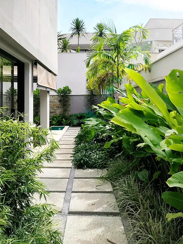 Revestimento Externo: Pisos, Muros e Fachadas +77 Fotos para Inspirar 223 piso com lajota e plantas