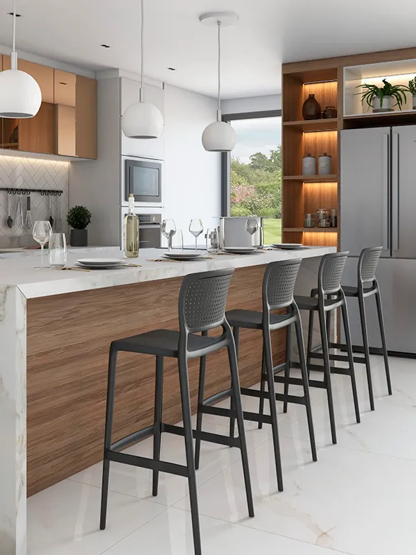 area gourmet com porcelanato acetinado